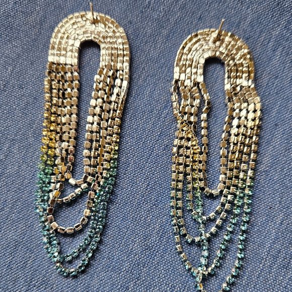 Gorgeous Colorful Ombré Pastel Waterfall Dangle Earrings - NWOT - Picture 4 of 6